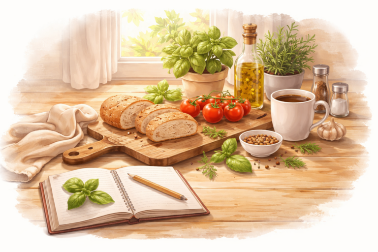 rustic kitchen with fresh ingredients 1